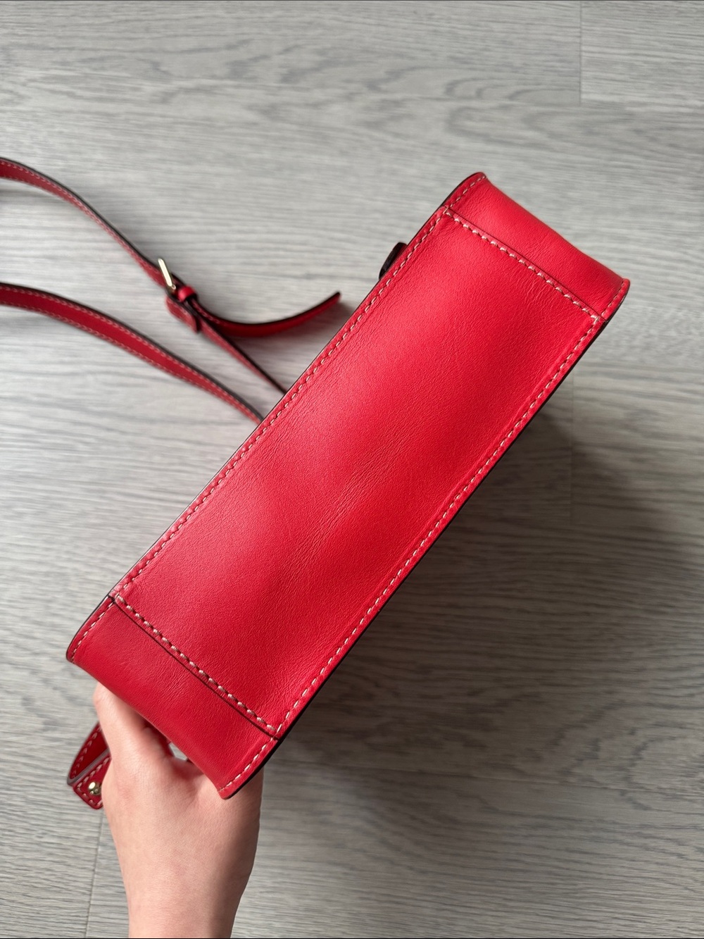kate spade Red Leather Crossbody Bag with Buckle Straps - Picture 5 of 13